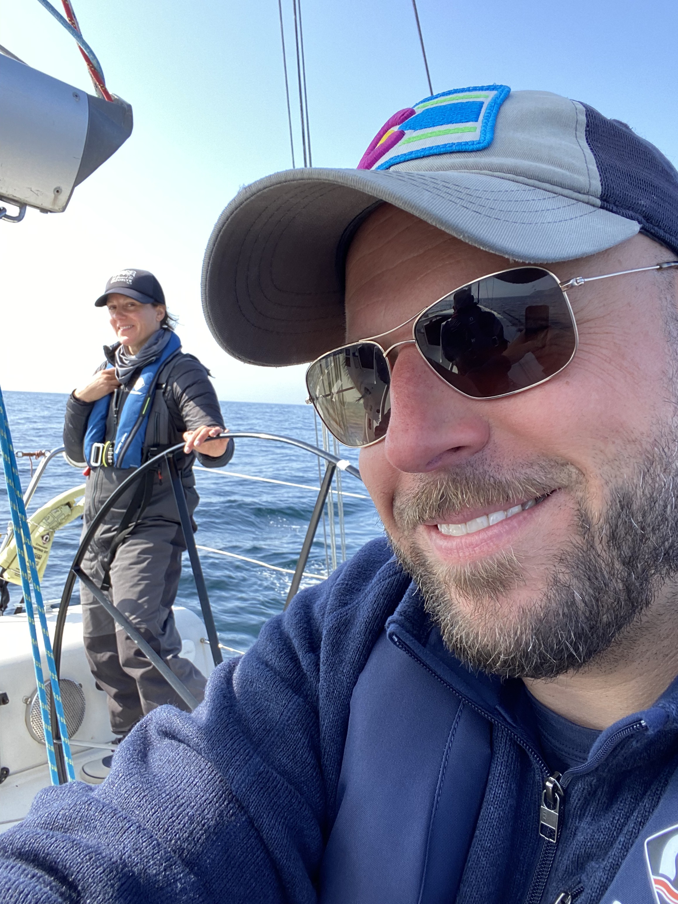 Carly and Devin sailing together off the west coast of Ireland